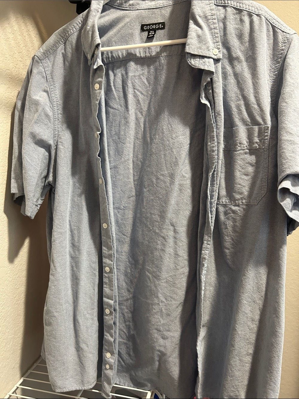 George Light Blue Short Sleeve Button-Down Shirt